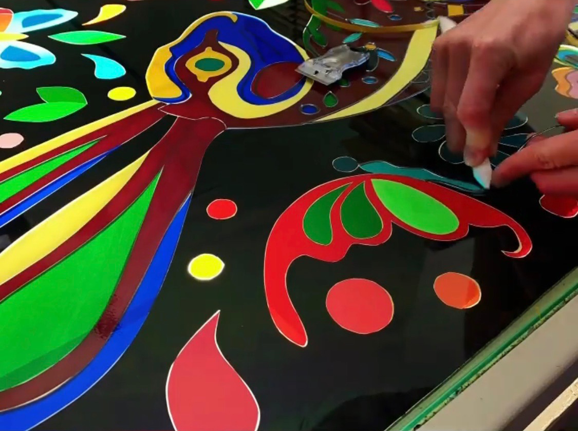Stained glass image of a rabbit
