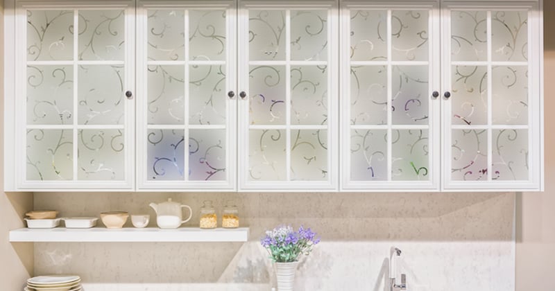 Decorative Films DIY Inspiration – Add Style and Privacy to Kitchen Windows and Glass Cabinet Doors