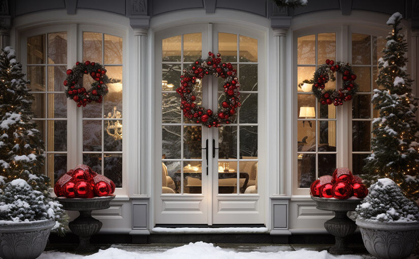Holiday decorated windows