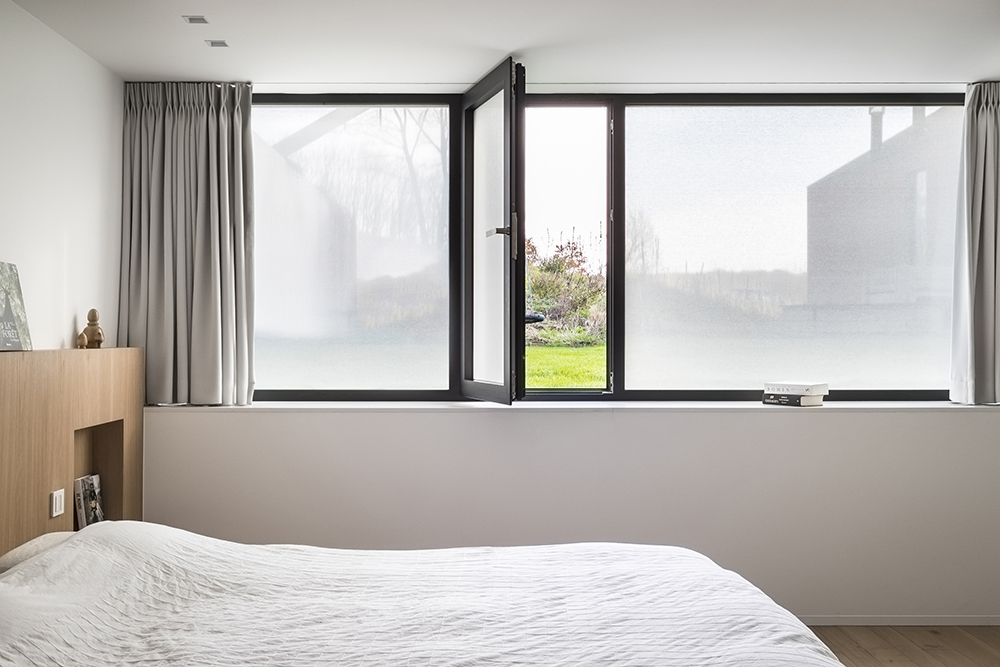 Bedroom window using SQUID® fabric film