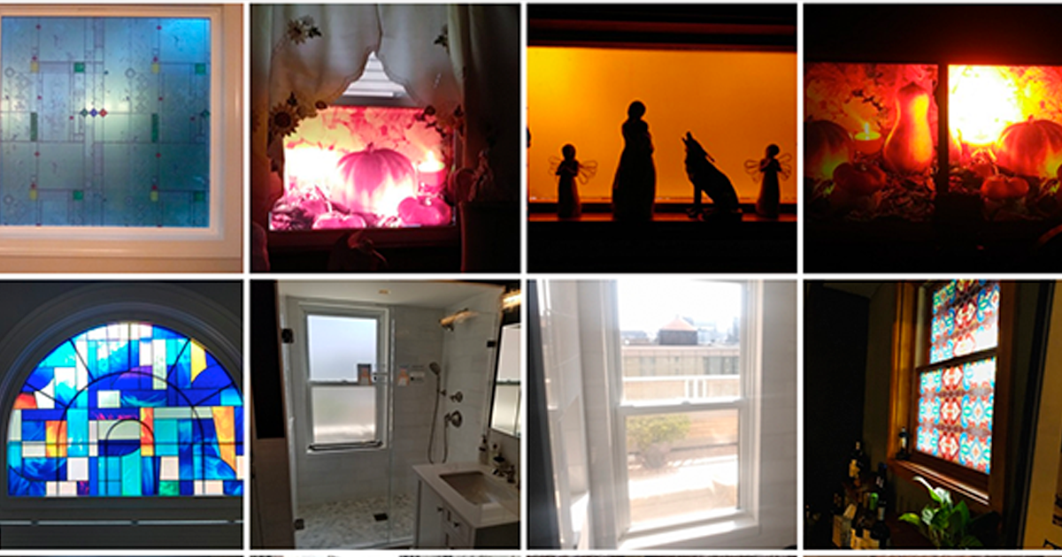 A collage of window films